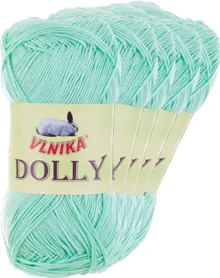 5 x 100g Strickgarn Dolly Uni Häkelgarn Handstrickgarn Wolle minze