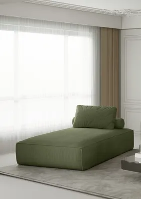 Produktbild von Chaiselongue Sezlong Liege CELES in Stoff Scala Olivgrün