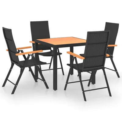 Produktbild von 5-tlg. Garten-Essgruppe Schwarz und Braun