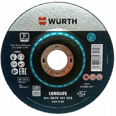 Produktbild von Wurth LONGLIFE Trennscheibe für Stahl 125mm