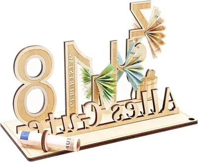 Produktbild von Geldgeschenk 18. Geburtstag Holz Dekoration