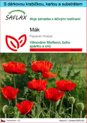 Obrázek produktu pro SAFLAX Dárková sada - mák - Papaver rhoeas - 27000 Semena - S dárkovou krabičkou, přepravním štítkem, dárkovou kartou a pěstebním médiem
