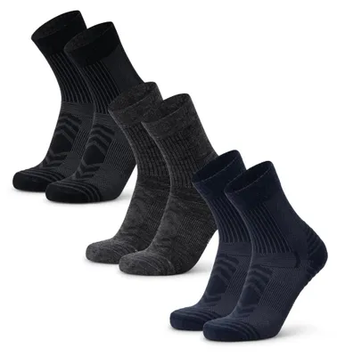 Produktbild von DANISH ENDURANCE Leichte Merino Wandersocken, 3 & 5 Paar, 1xSchwarz, 1xDunkelgrau, 1xMarineblau, 39-42