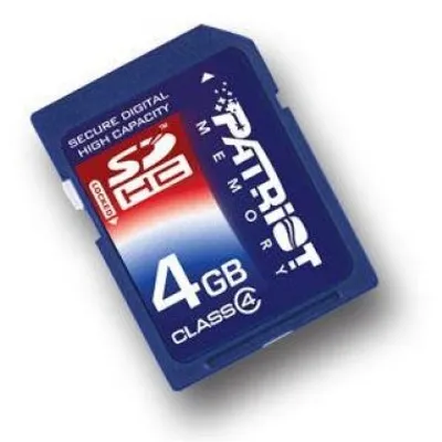 Produktbild von Patriot Memory PSF4GSDHC4, 4 GB, Secure Digital High-Capacity (SDHC), Blau, 4 MB/s