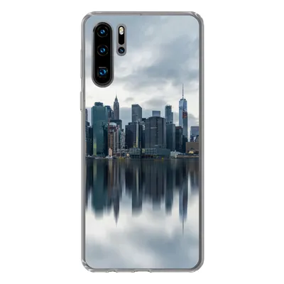 Produktbild von MuchoWow® Handyhülle Schutzhülle Hülle für Huawei P30 Pro New York - Skyline - Spiegelung Silikon Softcase Handy Hülle - Schutzdeckel