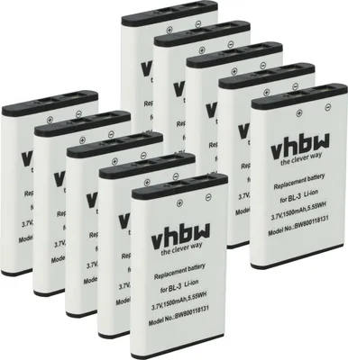 Produktbild von vhbw 10x Akku kompatibel mit Baofeng BF-T6, UV-3R Funkgerät, Walkie Talkie (1500 mAh, 3,7 V, Li-Ion)