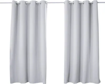 Produktbild von WOLTU Vorhang Blickdicht mit Ösen Thermovorhang Kälteschutz 2er Set Verdunklungsvorhänge Wärmeisolierend Gardinen , 250g/m² Dicke Thermogardine Kalk/Grau- Weiß, 135x225 cm