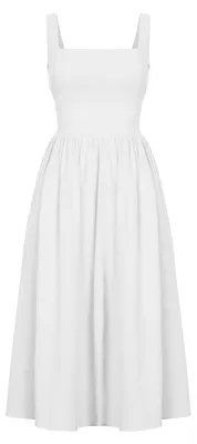 Imagen del producto de Vestido tipo tank top - Vestido de verano sin mangas con bolsillos - Blanco