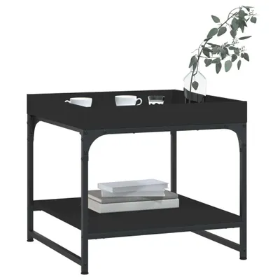 Produktbild von "Winterschlussverkauf "Couchtisch - CLORIS - Wohnzimmertisch - Robust und langlebig - Schwarz 49,5x49,5x45 cm Holzwerkstoff - DEMöbel8574421