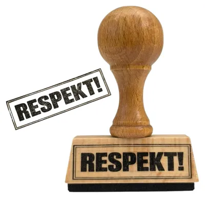 Respekt! Holzstempel – lustiger Stempel für Büro & Lehrer