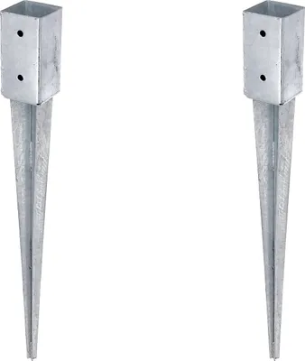 Produktbild von Alberts 2 x Einschlag-Bodenhülse für Vierkantholzpfosten, 71 x 71 mm, Länge 750 mm, feuerverzinkt, zum Einbetonieren