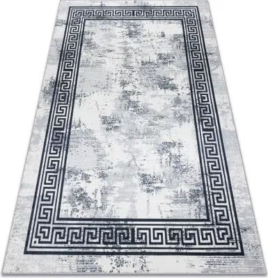 Produktbild von ANDRE 1189 Waschteppich Marmor, griechisch Anti-Rutsch - schwarz / weiß Schwarz 160x220 cm