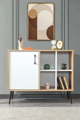Produktbild von Skye Decor, Hochwertiger Konsolentisch (3-teilig) in Saphir-Eiche, 100 cm | 100% Melamin