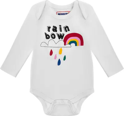 Produktbild von Baby Body Mädchen mit Baby Hosen Stramplerhose Rainbow - Weiß/Grau meliert - 92
