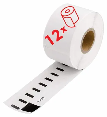 Produktbild von Kompatible Etiketten für Dymo Etikettendrucker, Set von 12 Rollen