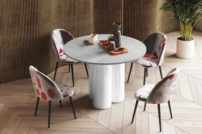 Produktbild von Design Esstisch Tisch HRE-111 rund Hochglanz Esszimmer 100 x 75 cm