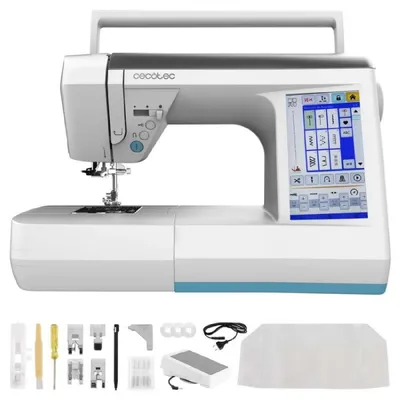 Produktbild von Digitale Nähmaschine Cecotec BelleCouture 36000 Control. Touchscreen 7", 360 Stiche, Ohne Pedal, Automatisches Einfädeln