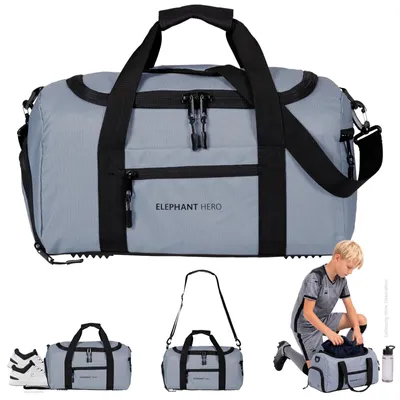 Produktbild von Sporttasche Schuhfach Schule Tasche Elephant Hero Signature Kinder Sport Gepäck Gym Bag klein 42 x 23 cm 13204 Solid Grau