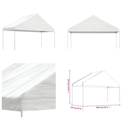 Produktbild von vidaXL Pavillon mit Dach Weiß 5,88x2,23x3,75 m Polyethylen - Pavillon - Pavillons - Partyzelt - Festzelt