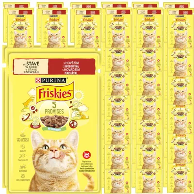 Produktbild von Purina Friskies Rindfleisch 48x85g Nassfutter für Katzen in Sauce