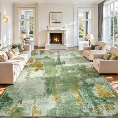 Image de Tapis lavable, dimensions 160 x 230 cm, idéal pour le salon et la chambre