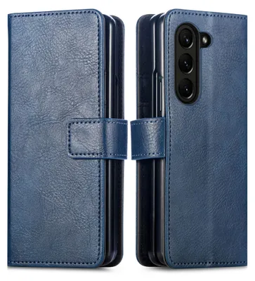 Imagen del producto de Funda Tipo Libro de Lujo para Samsung Galaxy Z Fold 6 - Azul oscuro
