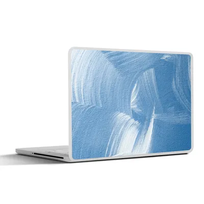 Produktbild von MuchoWow® Laptop Aufkleber Sticker Cover Acrylfarbe - Blau - Design 40x30 cm - Laptop Dekoration - Selbstklebend