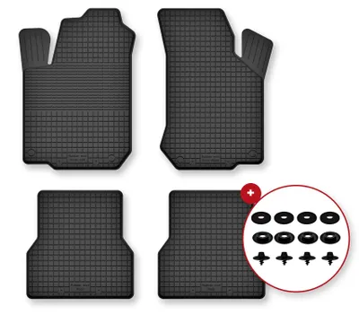 Produktbild von Gummi-Fußmatten für Hyundai i10 2007-2013 (Schrägheck) – 4-tlg, Schwarz, Semi-Universal, angepasst – Wielganizator Semi-Universal