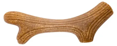 Obrázek produktu pro Dřevěná žvýkací hračka pro psy GiGwi, design parohu, podporuje péči o zuby, přírodní barva