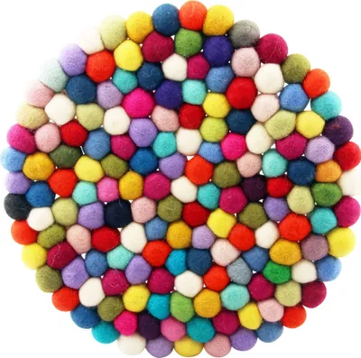 Produktbild von Filzuntersetzer - Filzmatte - Untersetzer - kunterbunt - rund - ca. 30 cm