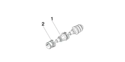 Productafbeelding van Dornbracht thermostaatkartridge, met regelunit, Ø 44 x 147 mm, reserveonderdeel, 1 stuk.