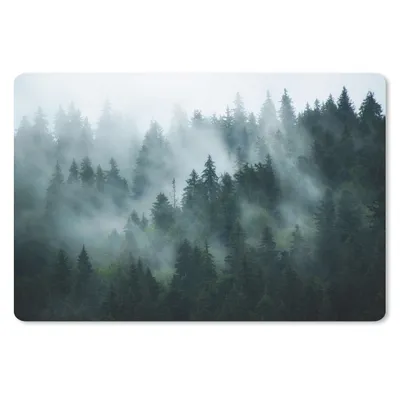 Produktbild von MuchoWow® Mauspad Mousepad Nebel - Bäume - Wald 27x18 cm - Mousepads - Maus Mat - Pad - Mausunterlage - Büroartikel - Desk Matten