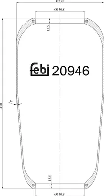 Produktbild von FEBI BILSTEIN Luftfederbalg 20946 Vorne Links Vorne Rechts passend für MERCEDES-BENZ Citaro (O 530) 435mm 230mm 197mm
