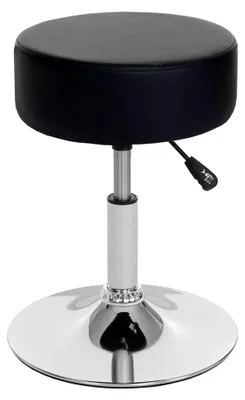 Produktbild von Hocker, Sitzhocker Schminkhocker, höhenverstellbar Ø 35cm - Kunstleder, schwarz