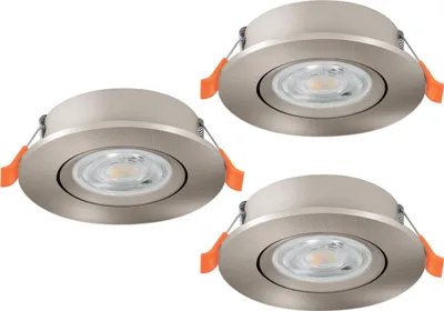 Produktbild von EGLO 3er Set LED Einbaustrahler Barranco, Deckenspots mit Dip Switch, Deckenstrahler schwenkbar, warmweiß - kaltweiß, inkl. GU10 Leuchtmittel, ∅ 9 cm