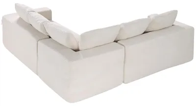 Zdjęcie produktu dla SucceBuy Modułowa sofa narożna w kształcie litery L z wysoce elastyczną pianką o dużej gęstości, tapicerowana sofa z kordu (nośność 545 kg / długość 210 cm) z poduszkami do salonu lub mieszkania, beżowa