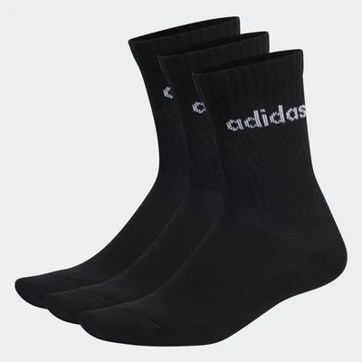 Produktbild von adidas Uni Linear Crew Cushioned Socks 3 Pairs, Black / White, 40-42