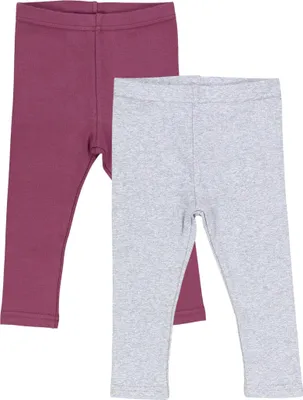 Produktbild von TupTam Baby Mädchen Lange Leggings 2er Pack, Farbe: Hellgrau / Lila, Größe: 92/98