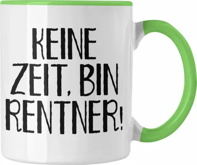 Produktbild von Trendation - Rentner Tasse Geschenk Ruhestand Frau Mann Renteneintritt Geschenke für Männer Frauen Lustig Rentnerin Pensionierung Kollegin (Grün)