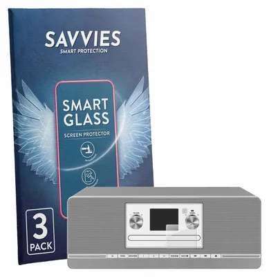 Produktbild von 3x Savvies Schutzglas Folie für TechniSat Digitradio 372 CD 9H Panzer Schutzfolie Glas Displayschutz klar transparent