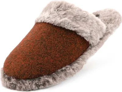Produktbild von Pantoffeln mit Warmfutter Hausschuhe rutschfeste Slipper Outdoor/Indoor rotbraun, Gr. 41