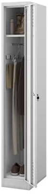 Produktbild von Umkleideschrank Spind KACPER 1 Abteil Etikettenhalter Lüftungsschlitze | Umkleidespind Metall Schließfachschrank Garderobenspind 180x30x50cm Grau