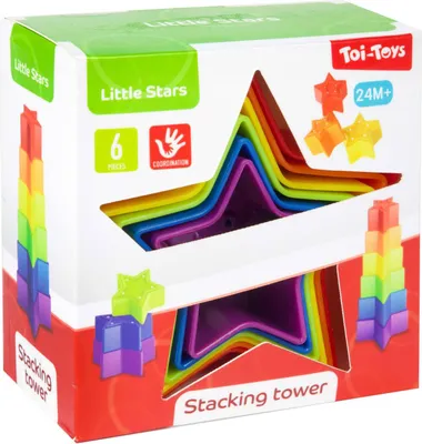 Obrázek produktu pro Toi-toys Little Stars Stohovací věž hvězda 6 kusů