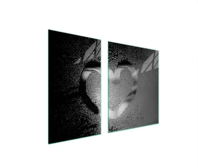 Immagine prodotto di Piastre copri fornelli 2 pezzi 100x52 Copri piano cottura in Vetroceramica tagliere in vetro cuore argento