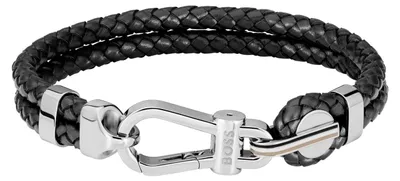 Produktbild von BOSS Jewelry Armband für Herren Kollektion ARES PRIME mit Schwarzem Leder und Ve