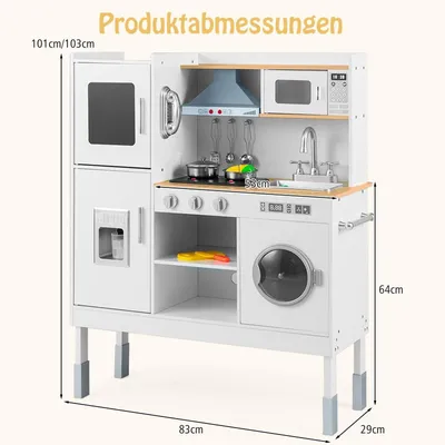 Image de Cuisine en bois avec 16 accessoires pour enfants de 3 ans et plus