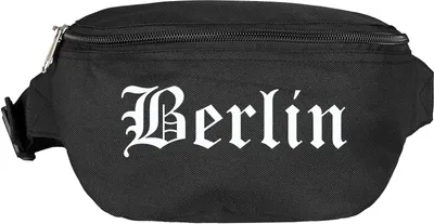 Produktbild von Berlin Bauchtasche - Altdeutsch bedruckt - Gürteltasche Hipbag Schwarz