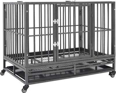 Produktbild von The Living Store Hundekäfig mit Rollen Stahl 102x72x85 cm