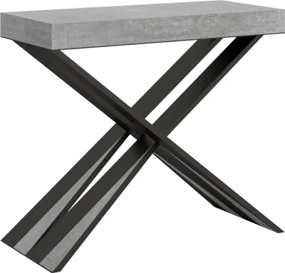 Image de Console extensible 90x40/300 cm Diago Cemento structure Anthracite