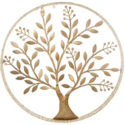 Produktbild von DRW Wandschmuck aus Metall, goldfarben, 80 x 5 x 80 cm